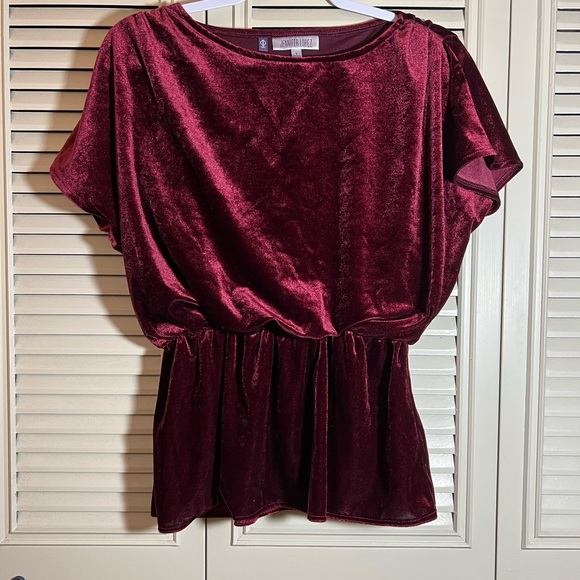 Jennifer Lopez Tops - Velour peplum top